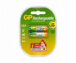 Аккумулятор GP R 3 ( 650 ma) 2BL Пластик (2) (20)